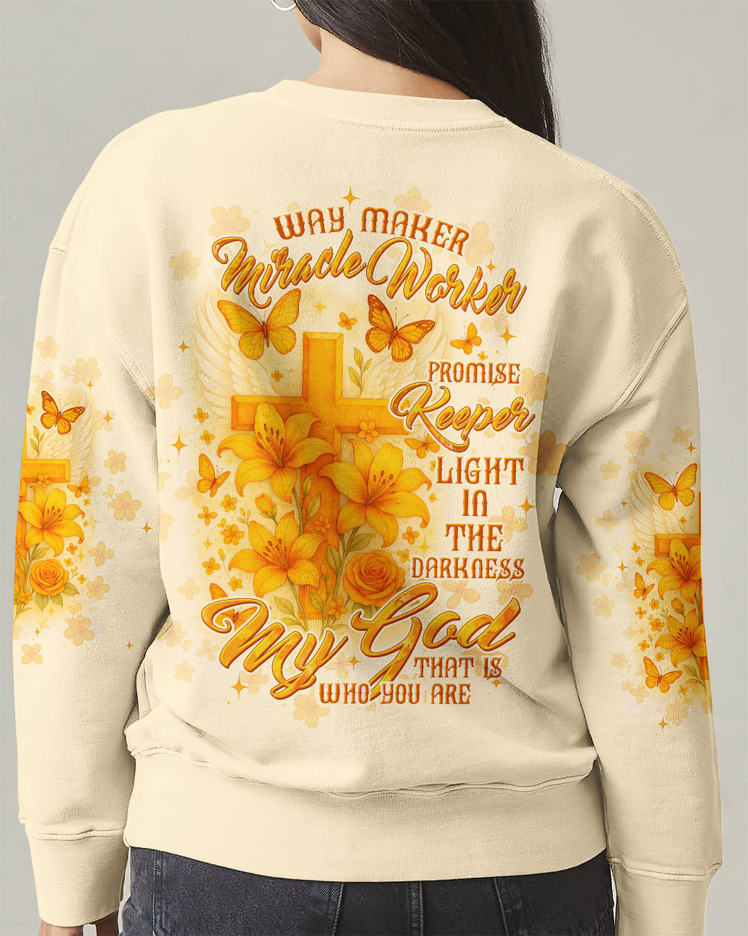 Way Maker Miracle Worker Cross Lilies Women's All Over Print Shirt - Tltw1006254
