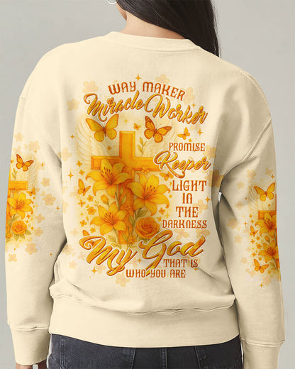 Way Maker Miracle Worker Cross Lilies Women's All Over Print Shirt - Tltw1006254
