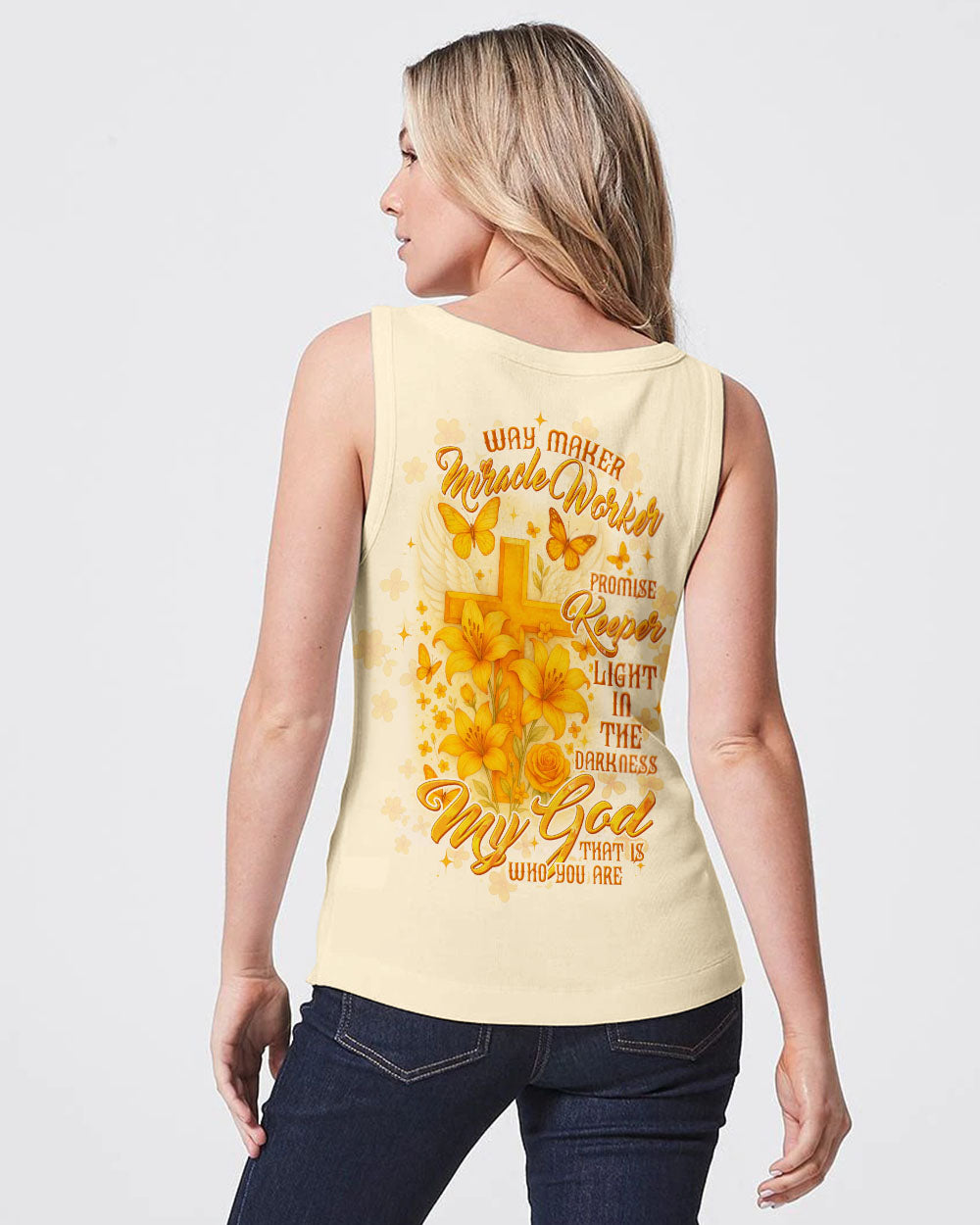 Way Maker Miracle Worker Cross Lilies Women's All Over Print Shirt - Tltw1006254