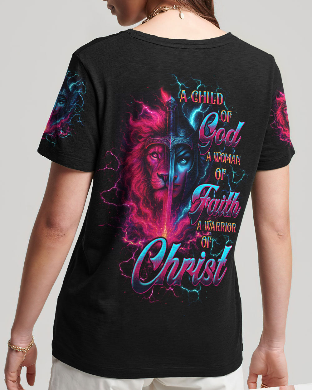 A Child Of God A Woman Of Faith Women's All Over Print Shirt -  Tltw2306253