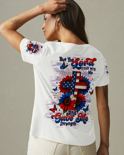 Lord Stood With Me Sunflower Cross Women's All Over Print Shirt - Tltw2705252