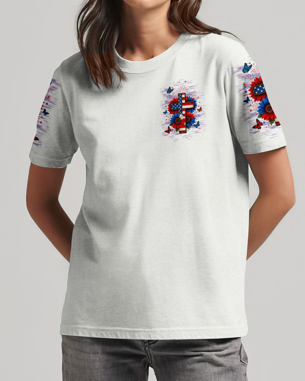 Lord Stood With Me Sunflower Cross Women's All Over Print Shirt - Tltw2705252