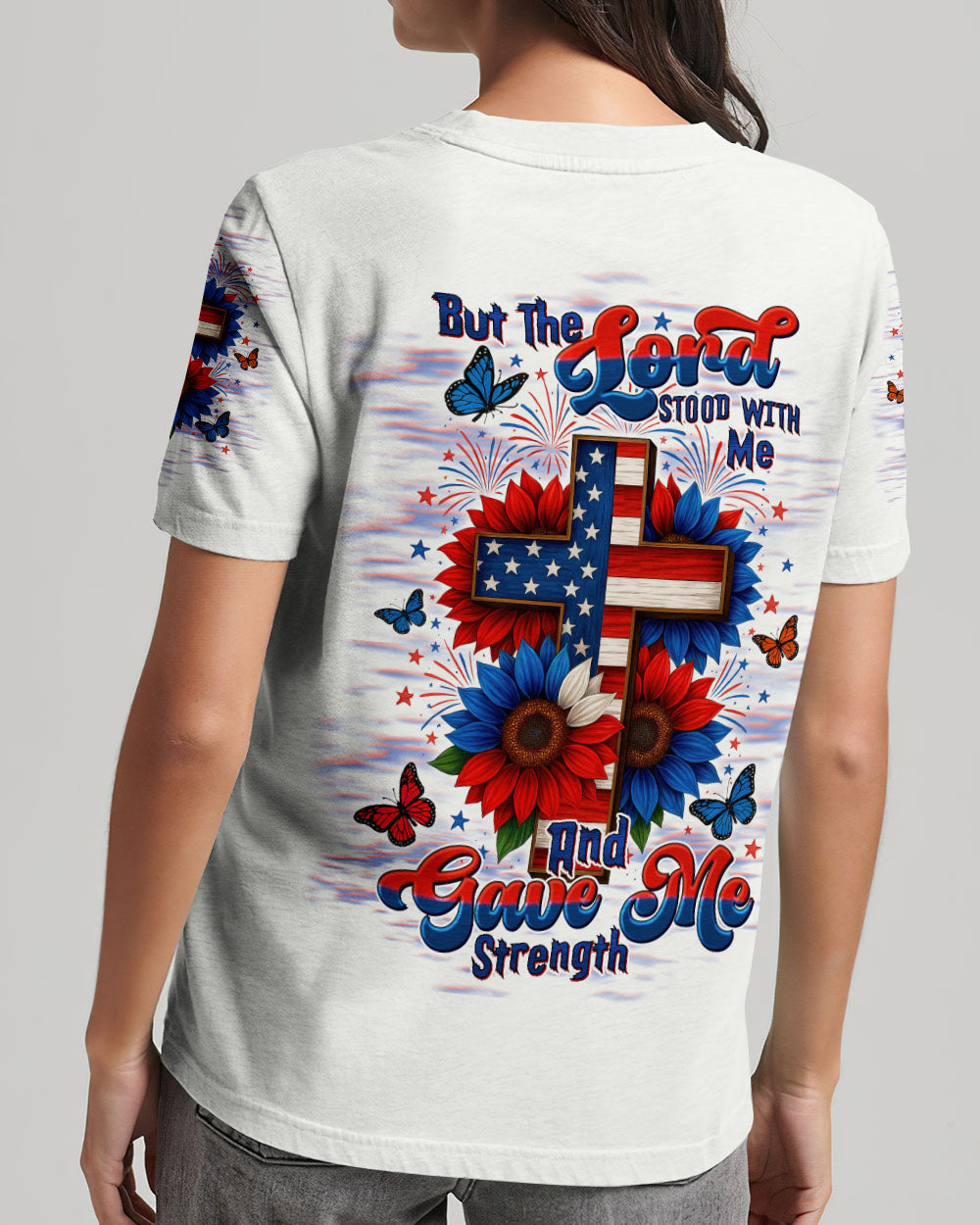 Lord Stood With Me Sunflower Cross Women's All Over Print Shirt - Tltw2705252