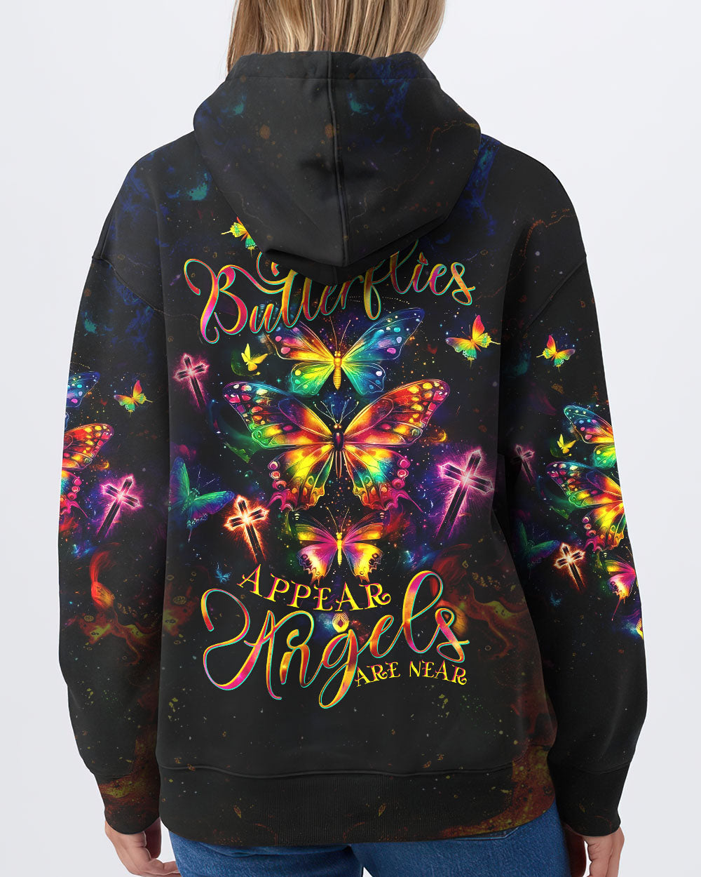 When Butterflies Appear Angels Are Near Women's All Over Print Shirt - Tltw2804252