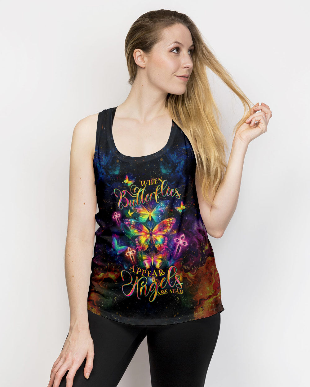 When Butterflies Appear Angels Are Near Women's All Over Print Shirt - Tltw2804252