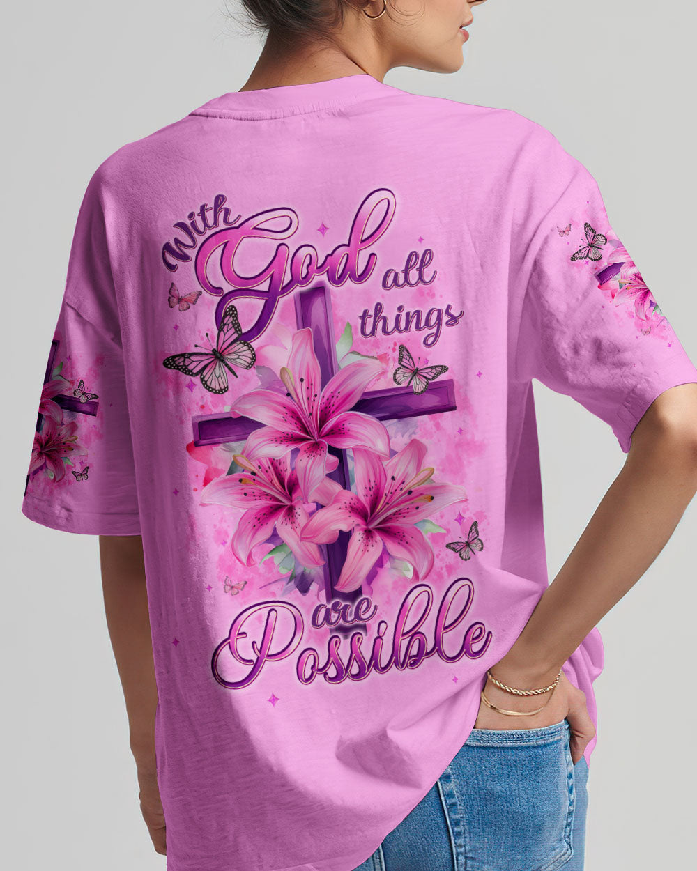 With God All Things Are Possible Women's All Over Print Shirt - Typq0406251