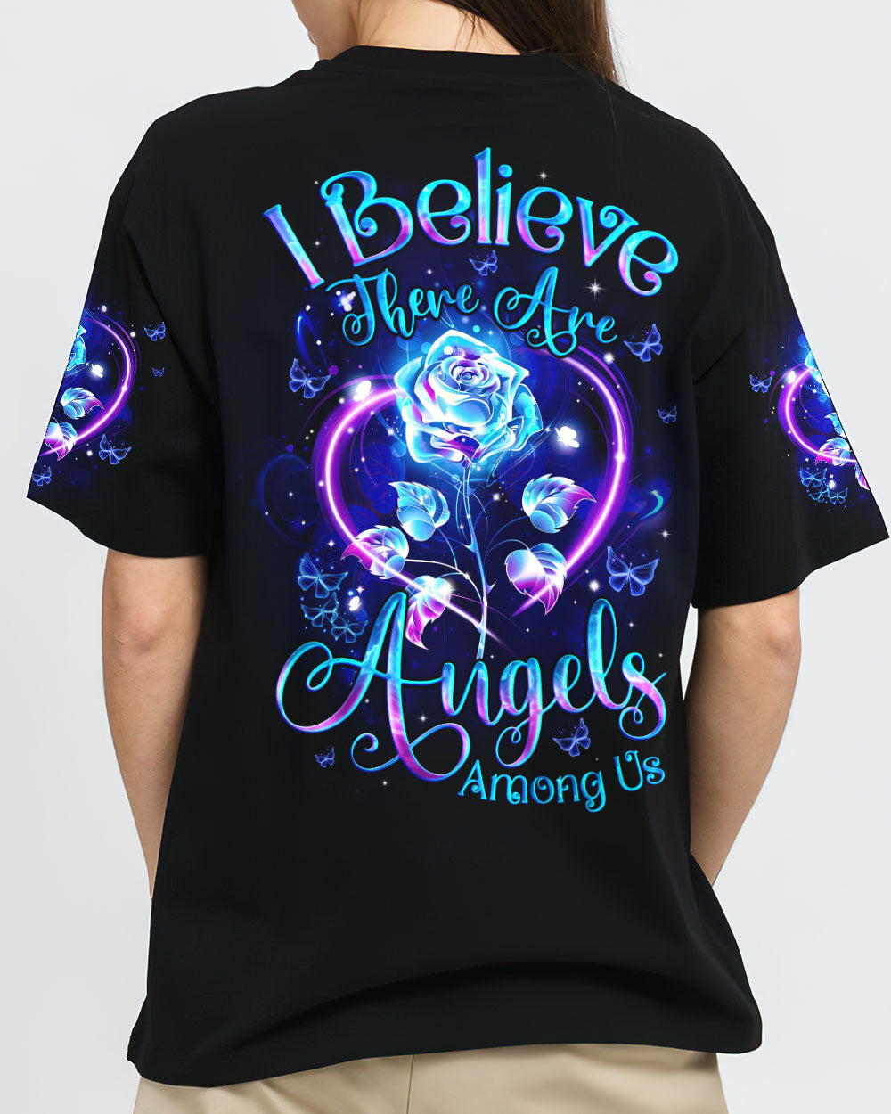 I Believe There Are Angels Among Us Rose Women's All Over Print Shirt - Tyqy0705254