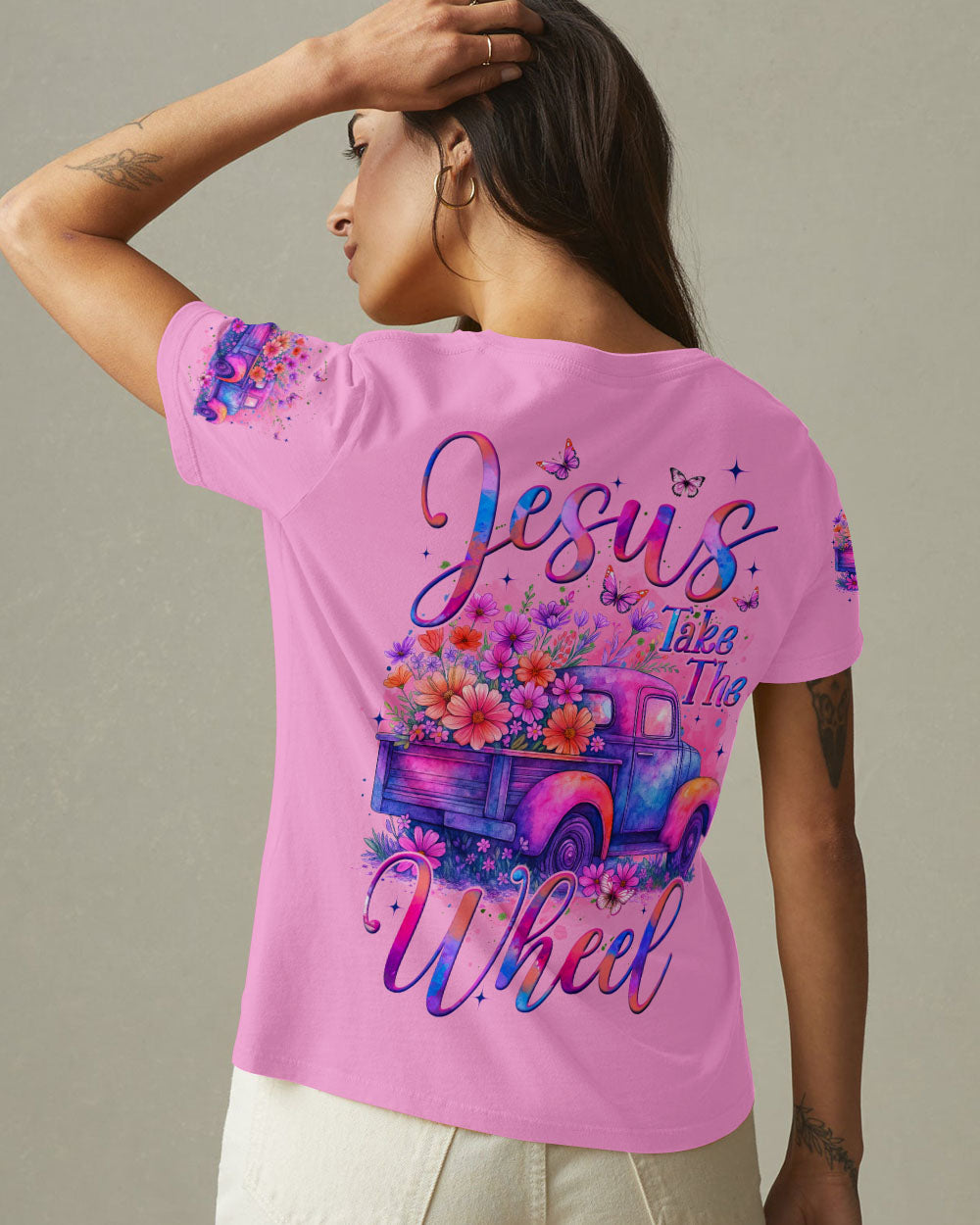Jesus Take The Wheel Women's All Over Print Shirt - Tyqy2306251