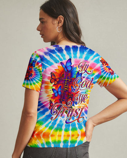 In God We Trust Tie Dye Women's All Over Print Shirt - Tyqy2605252