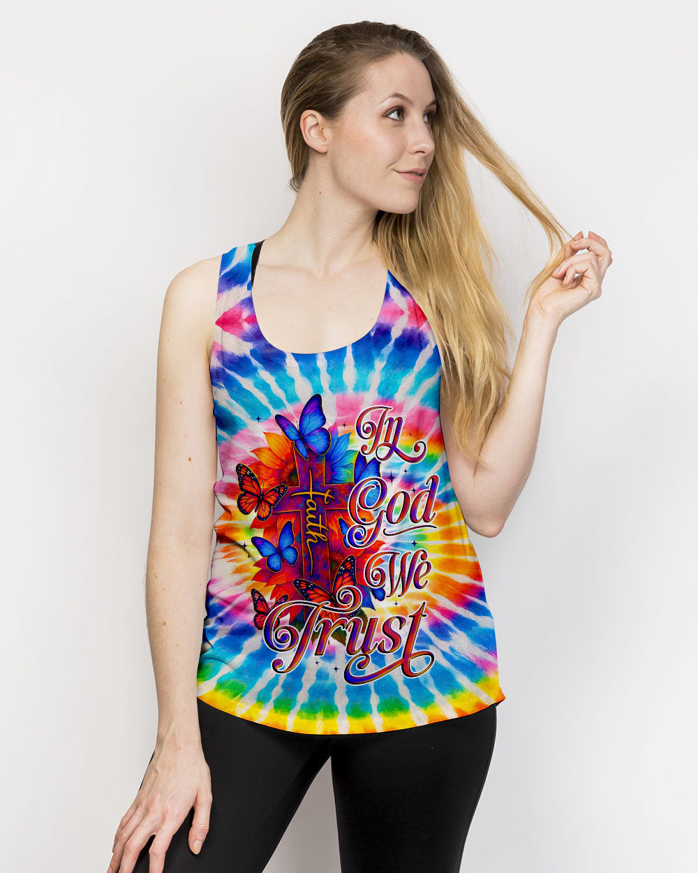In God We Trust Tie Dye Women's All Over Print Shirt - Tyqy2605252