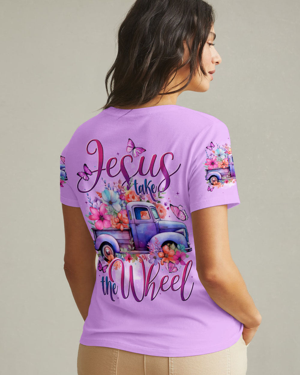 Jesus Take The Wheel Women's All Over Print Shirt - Tytd1706251