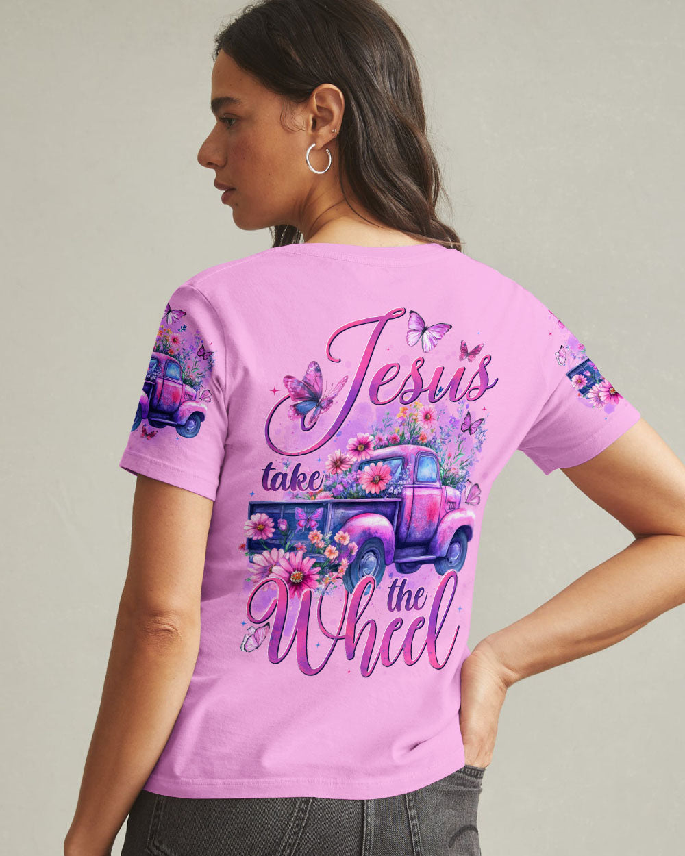 Jesus Take The Wheel Women's All Over Print Shirt - Tytd1806252