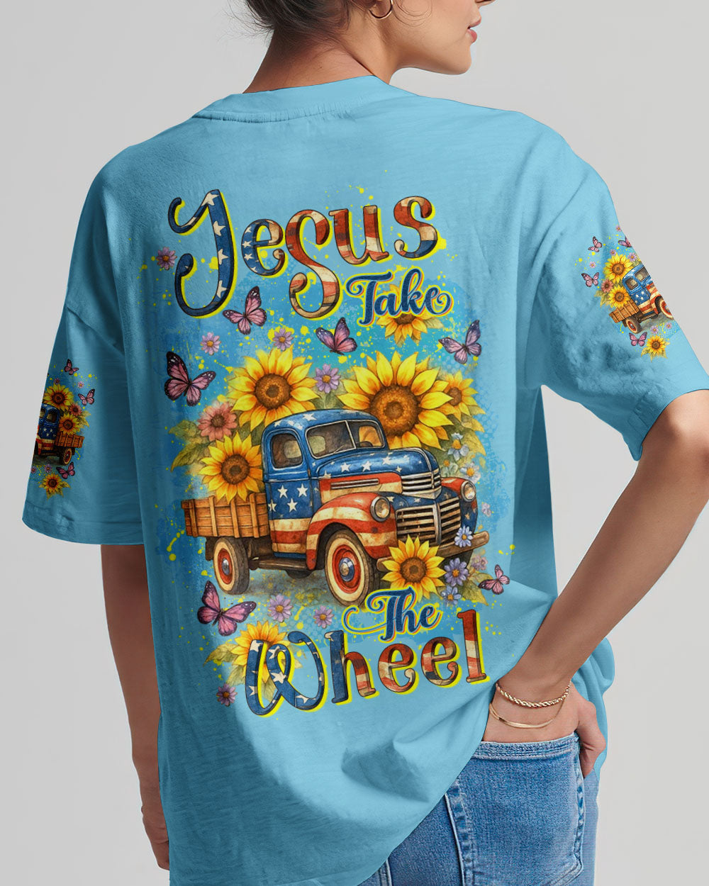 Jesus Take The Wheel Sunflowers Women's All Over Print Shirt - Yhdu2705254
