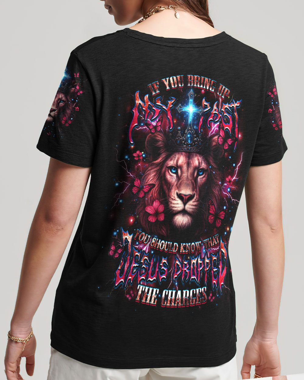 Jesus Dropped The Charges Lion Women's All Over Print Shirt - Yhdu2905254