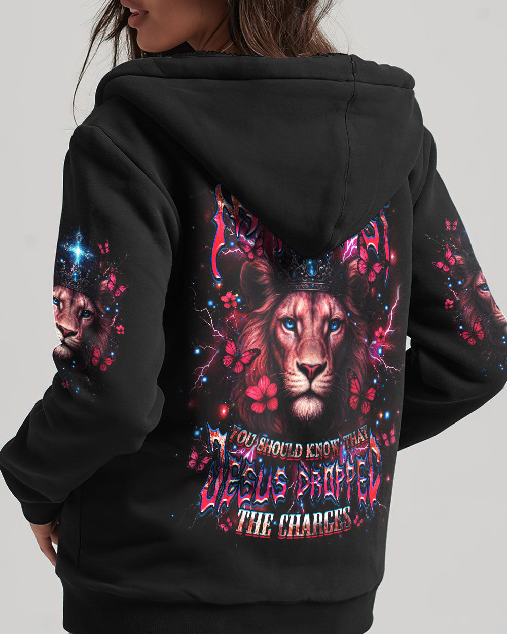 Jesus Dropped The Charges Lion Women's All Over Print Shirt - Yhdu2905254