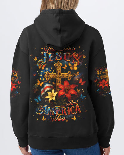 She Loves Jesus And America Too Women's All Over Print Shirt - Yhhg1605253