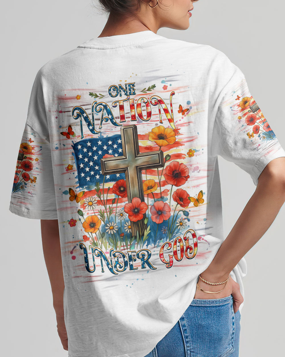 One Nation Under God Women's All Over Print Shirt - Yhhg1906254
