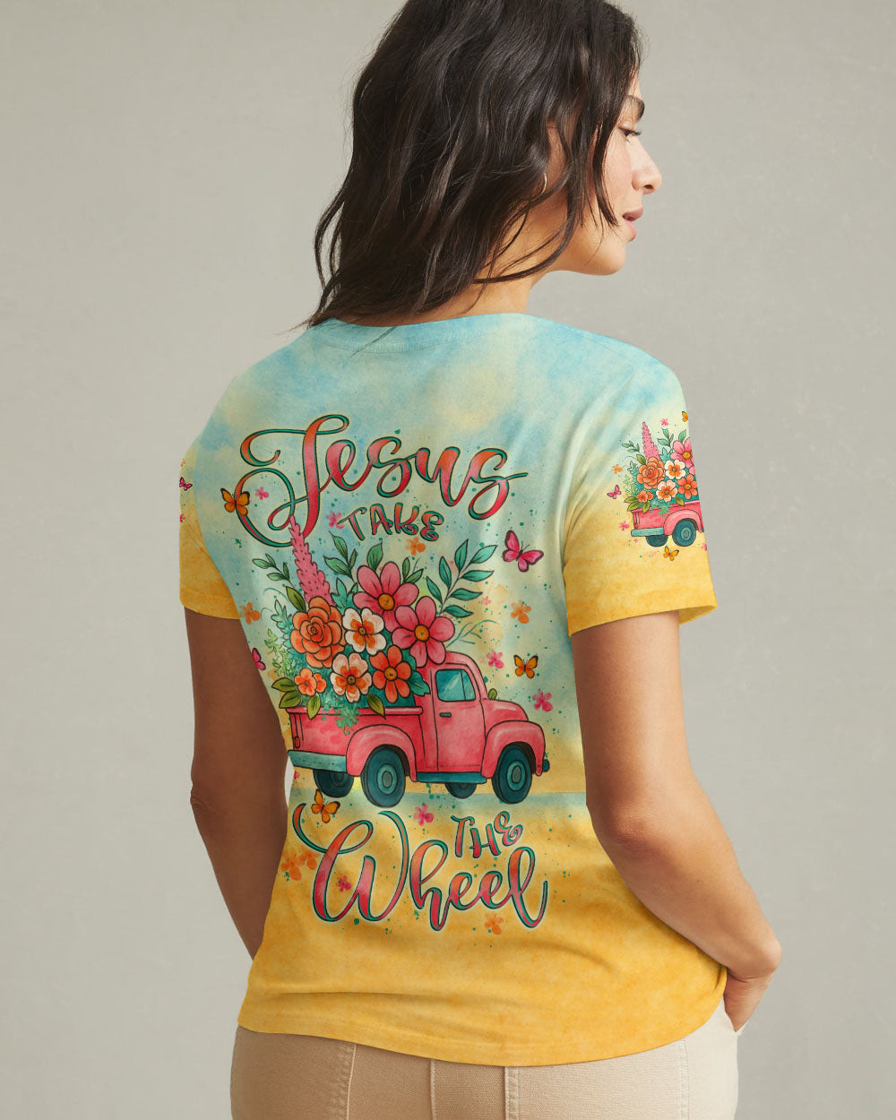 Jesus Take The Wheel Women's All Over Print Shirt - Yhlt2006253
