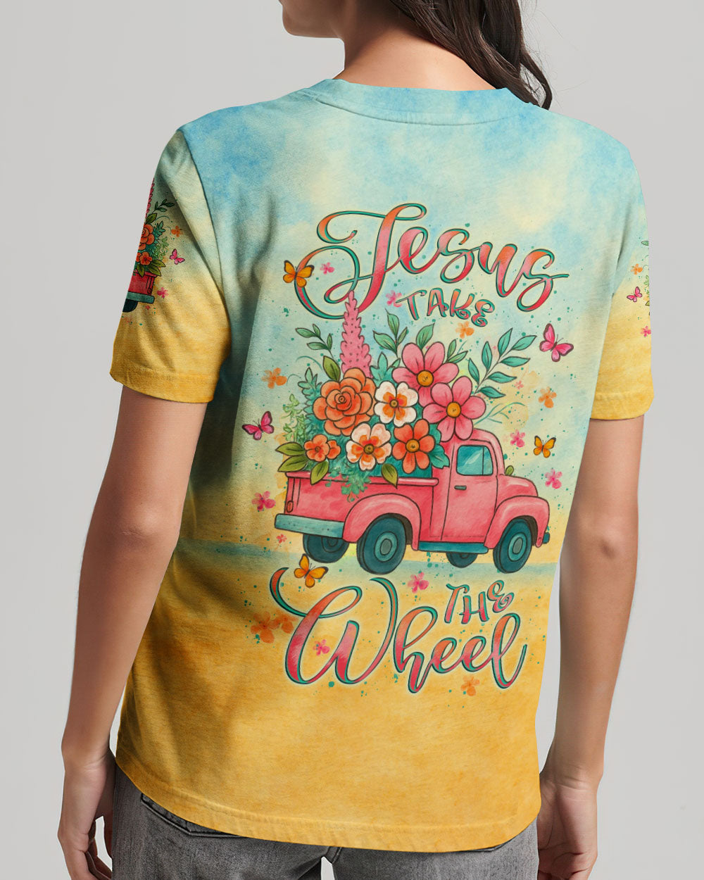 Jesus Take The Wheel Women's All Over Print Shirt - Yhlt2006253