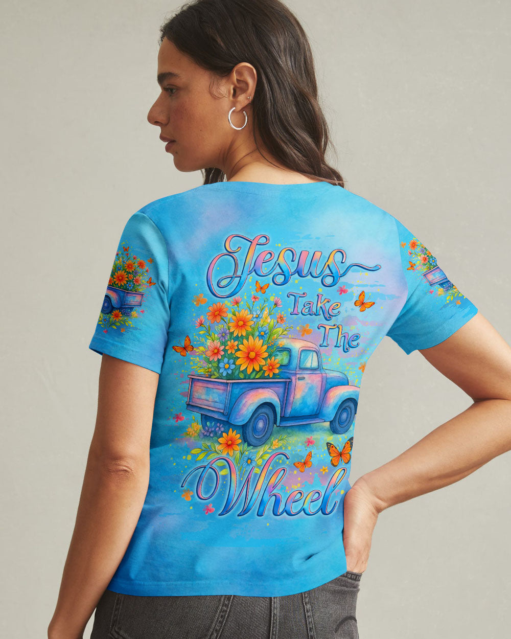 Jesus Take The Wheel Women's All Over Print Shirt - Yhlt1706253
