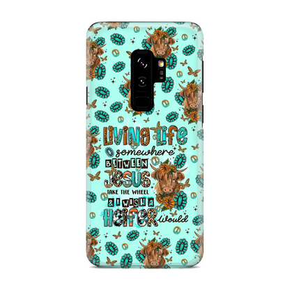 Living Life Somewhere Between Jesus Cow Phone Case - Tltr1309238