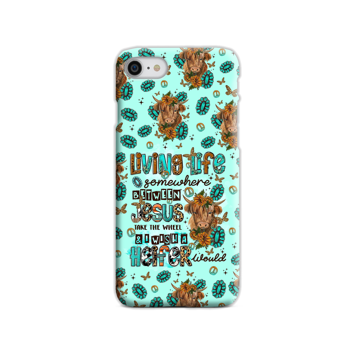 Living Life Somewhere Between Jesus Cow Phone Case - Tltr1309238
