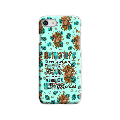 Living Life Somewhere Between Jesus Cow Phone Case - Tltr1309238