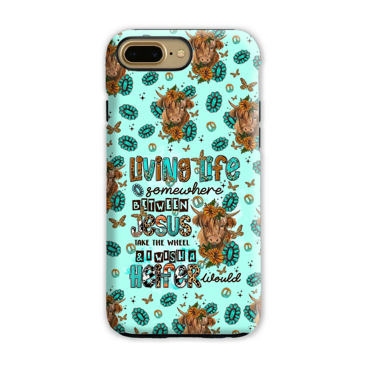 Living Life Somewhere Between Jesus Cow Phone Case - Tltr1309238