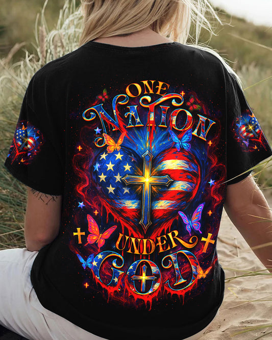 One Nation Under God Warrior Women's All Over Print Shirt - Yhdu1006253