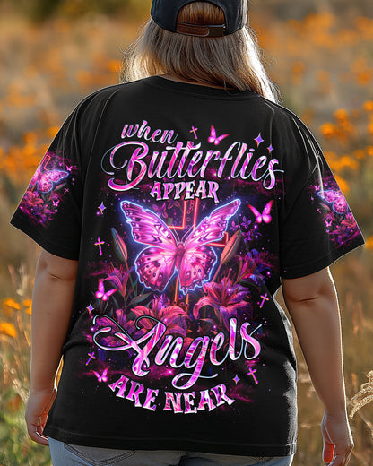 When Butterflies Appear Angels Are Near Women's All Over Print Shirt - Tlnz1806252