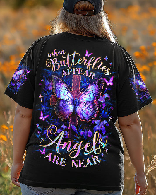 When Butterflies Appear Angels Are Near Women's All Over Print Shirt - Tlnz0906253