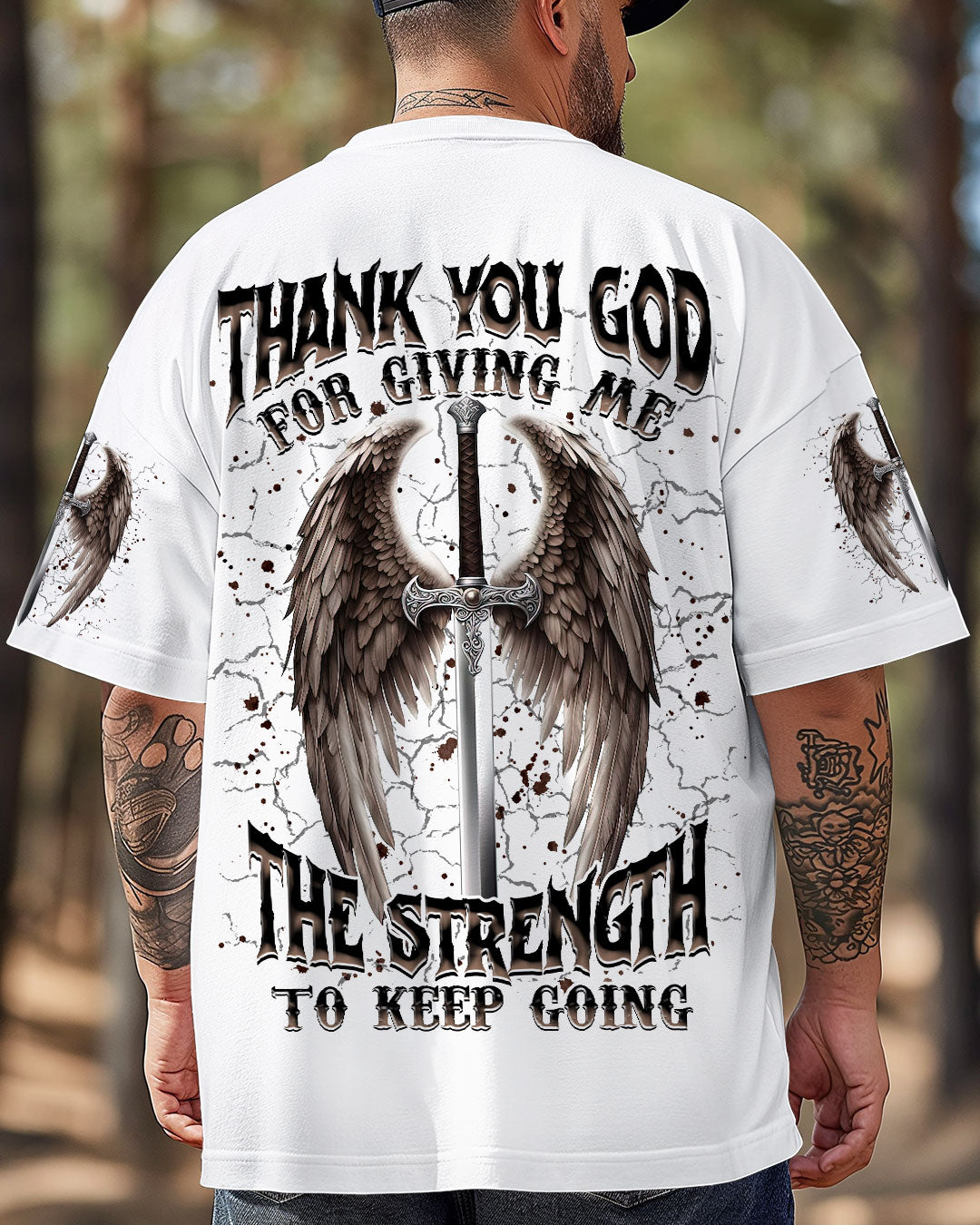 Thank You God Wings Men's All Over Print Shirt    - Tlnz1704254